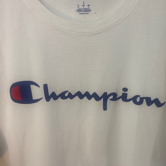 Champion White Logo Men's Tee 0127 - Picture 3 of 5